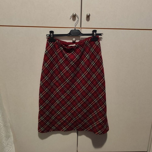 Midi vintage plaid skirt used, multicolor, size S