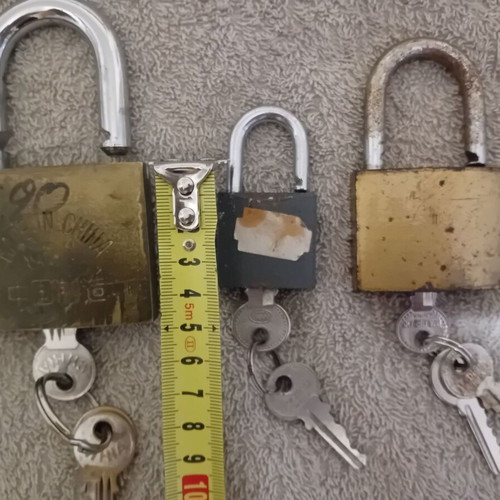 Padlocks used, pack of 3, functional