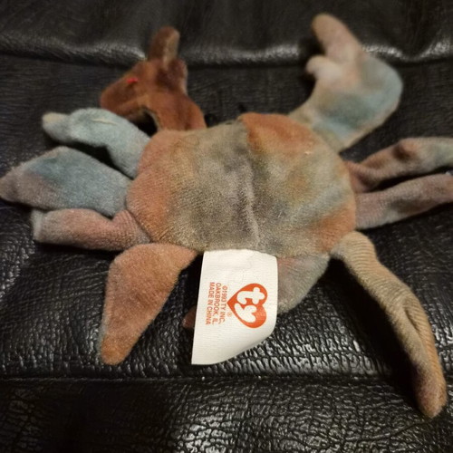 Ty Beanie Baby Claude the Crab plush used, vintage tie-dye design