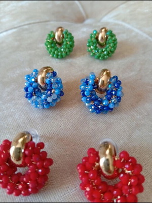 Earrings new, colorful set