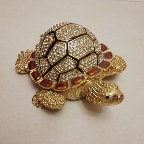 Turtle jewelry box used, 18 cm length and 13 cm width