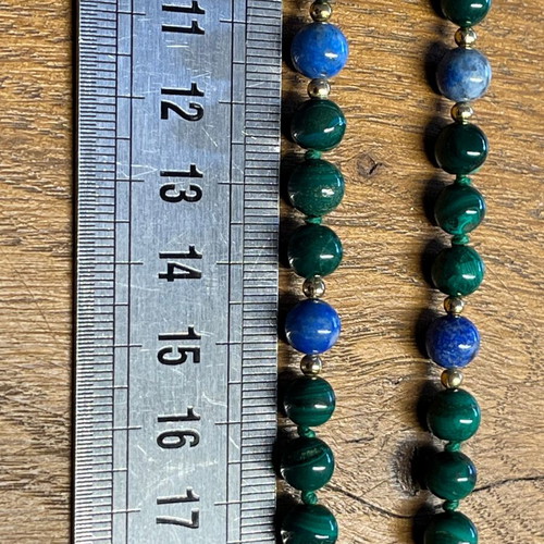 Malachite and Lapis Lazuli Necklace 80cm new