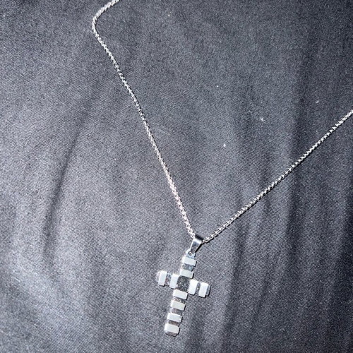 Steel cross new, silver, does not tarnish