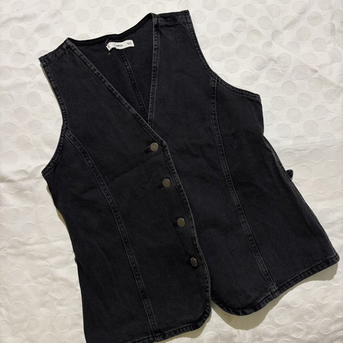 Mango denim vest black, size L, like new