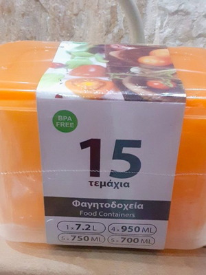 Μπωλ αποθήκευσης τροφίμων καινούργια, πακέτο 15 τεμαχίων χωρίς BPA