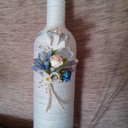 Handmade decorated bottles, pack of 6, new