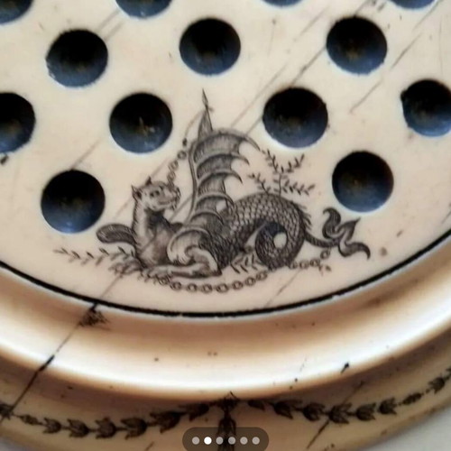 Solitaire scrimshaw game like new, 24 cm diameter