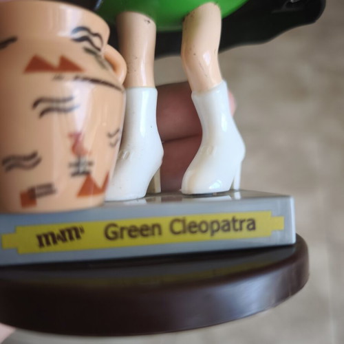 M&Ms Candy Dispenser Green Cleopatra Figure Used 14 cm