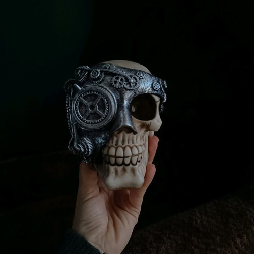 Steampunk skull decoration like new