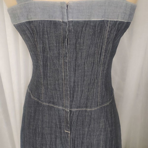 Victorian Edwardian dress Julie Guerlande new, gray denim size 38