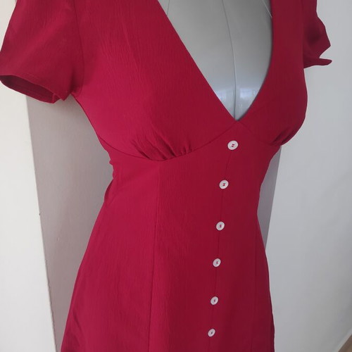 Mini red dress new, size Small, short sleeve