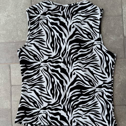 Striped black and white Shein top like new, cutout design, size M