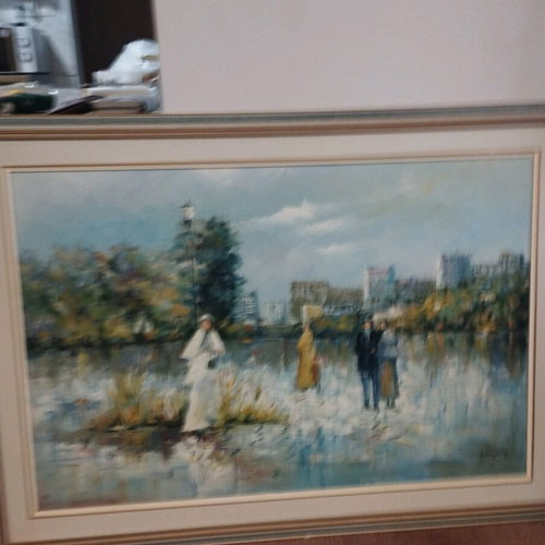 Painting The Walk used on canvas with wooden frame