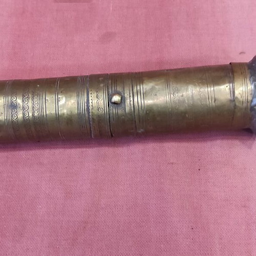Traditional Handheld Coffee Grinder Used, Brass, 34cm