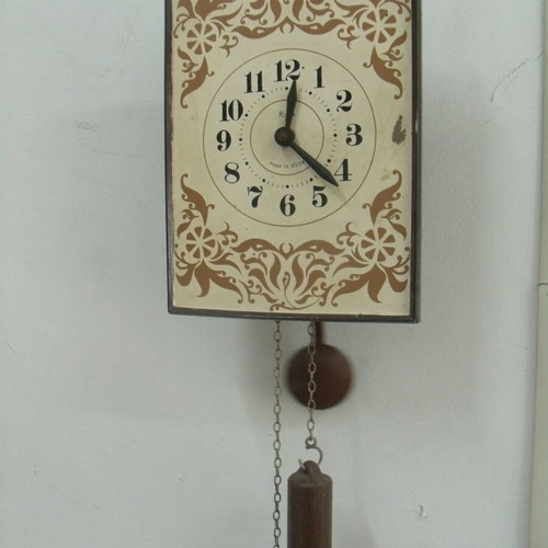 Old Mayak wall clock used, mechanical, restored, Soviet era