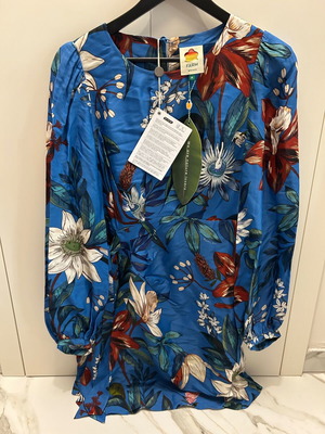 Farm Rio satin dress, medium, multicolored