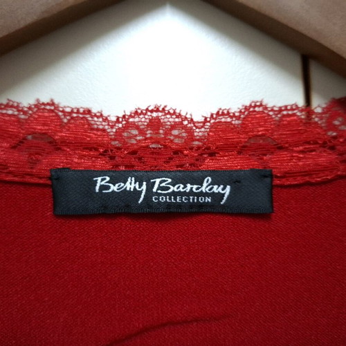 Betty Barclay red cardigan like new UK16 with lace detail