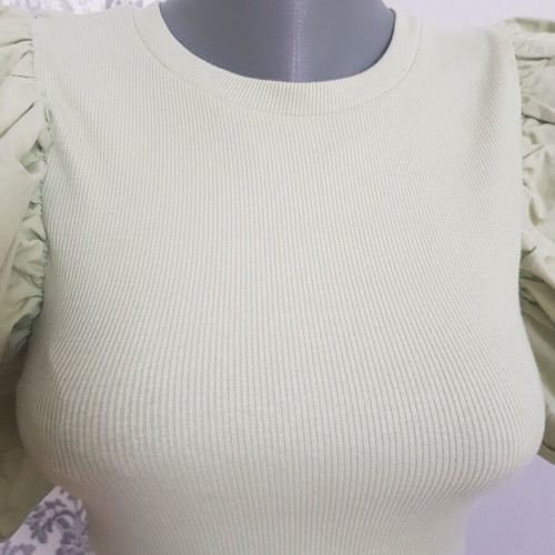 Zara ribbed bodysuit new, size S/M, green