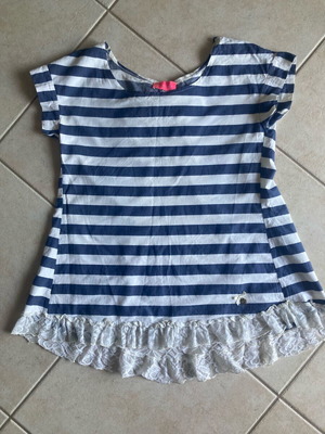 Mariniere long blouse used, white blue, Lynne, size S