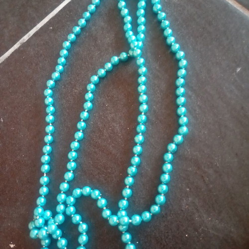 Fo Bijou long women's necklace like new, turquoise beads, boho vintage style