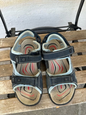 Imac sandals used, size 35, white and blue, leather