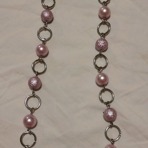 Necklace chain with pink beads new