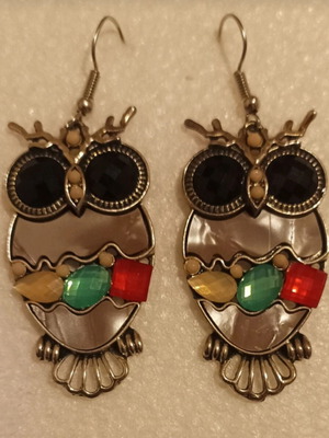 Ethnic dangle earrings like new, multicolored