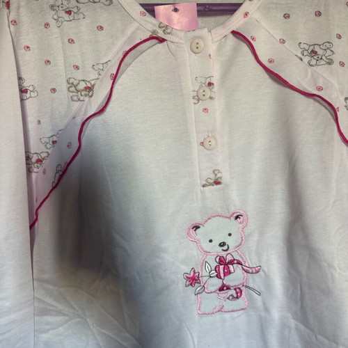 Pajama set with teddy bears new, light pink and white, XXL