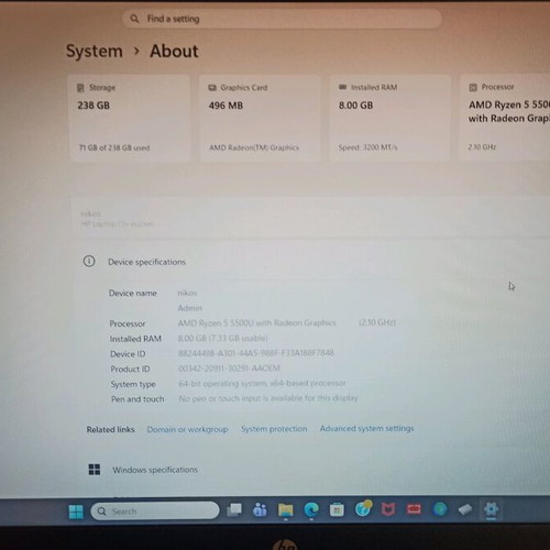 HP Laptop 256GB SSD 8GB RAM 15.6" FHD Windows 11 like new