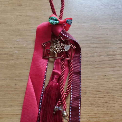 Handmade red - gold good luck charm like new
