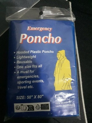 Emergency Poncho καινούργιο, αδιάβροχο μιας χρήσης