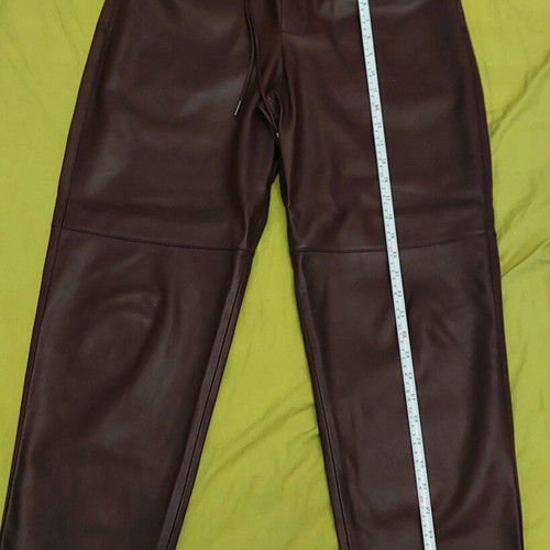 MNG leather pants burgundy size M like new