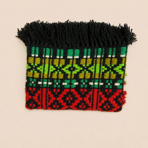 Traditional wool rug 150x67 cm with fringes vintage ethnic