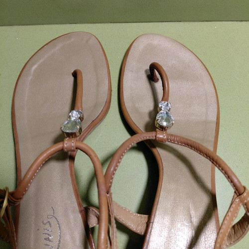 Ioannis leather sandals with rhinestones, size 38, like new