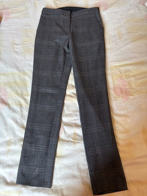 Zara Basic plaid women's pants XS like new, gray check