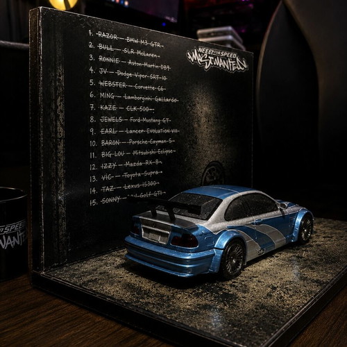 BMW M3 GTR Diorama inspired by Need for Speed Most Wanted, new