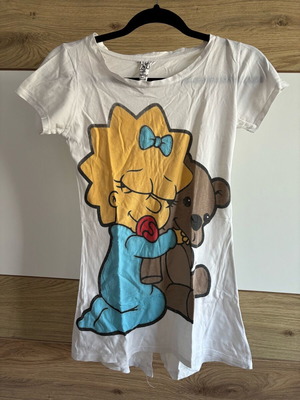 Μπλούζα The Simpsons λευκή μακριά μεταχειρισμένη Bershka μέγεθος S
