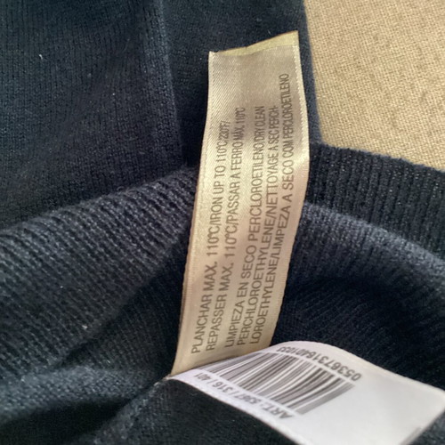 Uterqüe Navy Blue Wool and Silk Blouse Size M like new