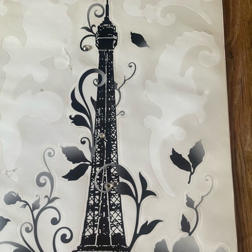 Eiffel Tower wall sticker like new, missing 3 stickers