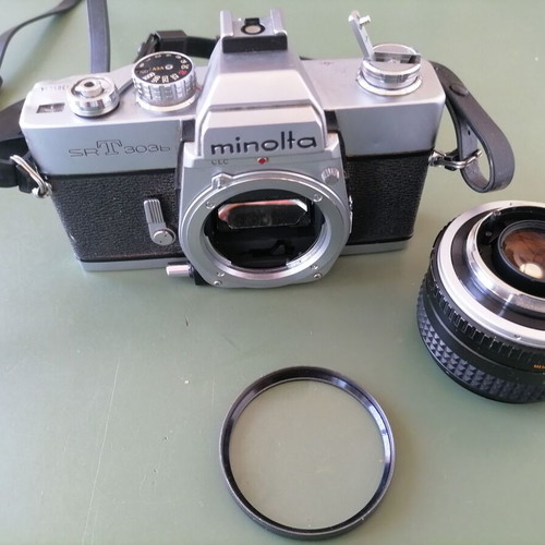 Minolta SRT 303b 35mm analog camera with MC Rokkor-PF lens