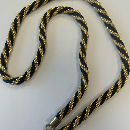 Long knitted chain necklace black gold used