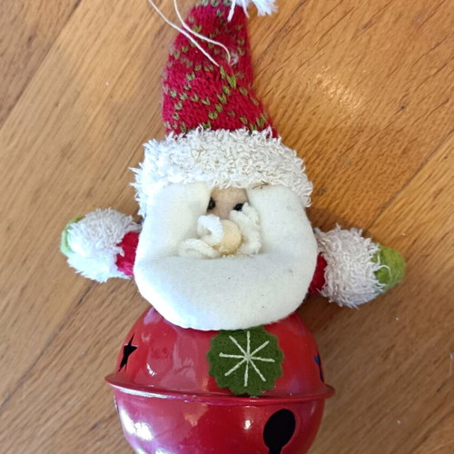 Santa Claus ornament 20cm like new with metal bell