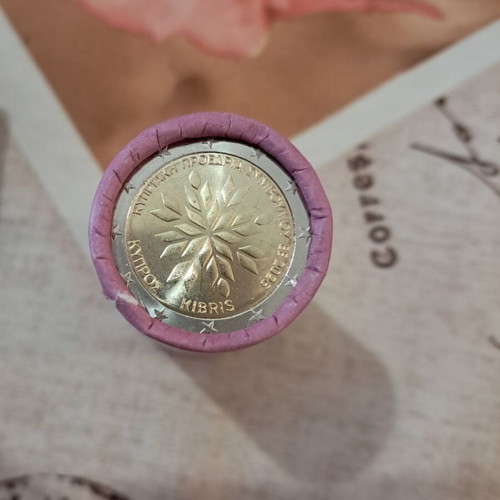2 Euro Cyprus Commemorative Coin Roll 2026 UNC, 25 Coins