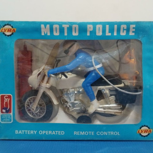 Moto Police vintage toy Lyra used Greek made