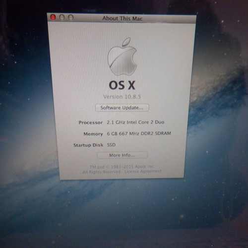Apple Mac Book late 2008 used, SSD 256GB, 6GB RAM, macOS