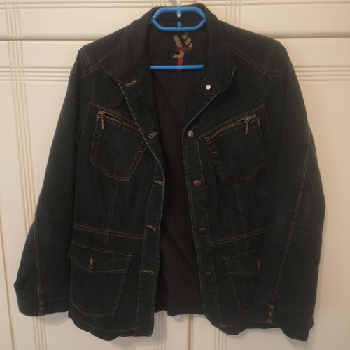 Jocavi women's dark denim jacket with quilted lining