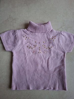 Alouette blouse used, short-sleeve turtleneck 116 cm, pink