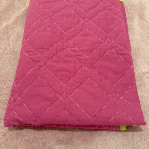 Double-sided quilt fuchsia-green 100% cotton like new