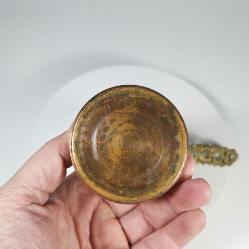 Copper Greek coffee pot used with vintage bronze handle