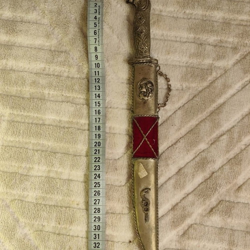Decorative knife/kama with sheath inspired by Balkan and Caucasian blades like khanjar